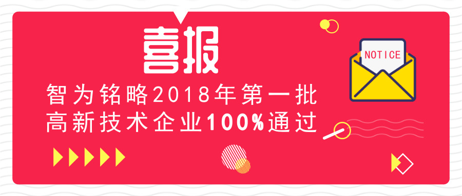 喜報！智為銘略2018年*一批高新技術(shù)企業(yè)100%通過